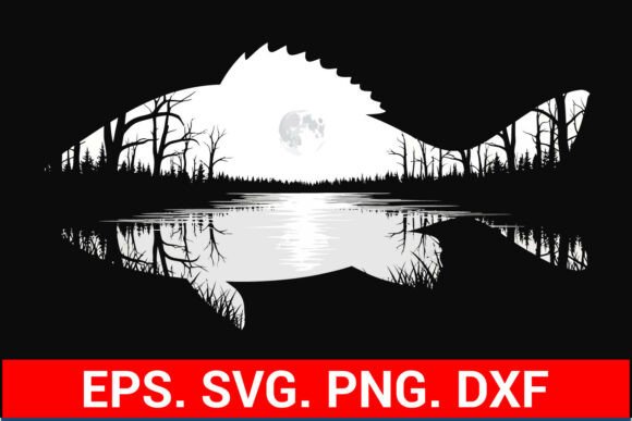 Download Fishing Lake SVG Nature Fish Design. - Design Collection
