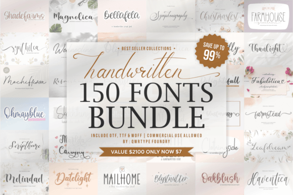 Download The Handwritten Collections Font Bundle - Bundle Collection