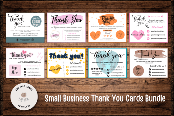 Download 8 Small Business Thank You Cards Bundle - Bundle Collection
