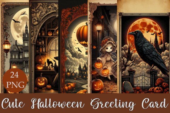 Download Victorian Halloween Greeting Card Bundle - Bundle Collection