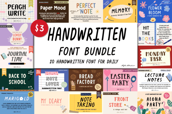 Download Handwritten Font Bundle - Bundle Collection
