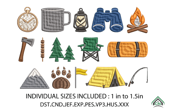 Download Camping Mini Embroidery Design Bundle - Design Collection