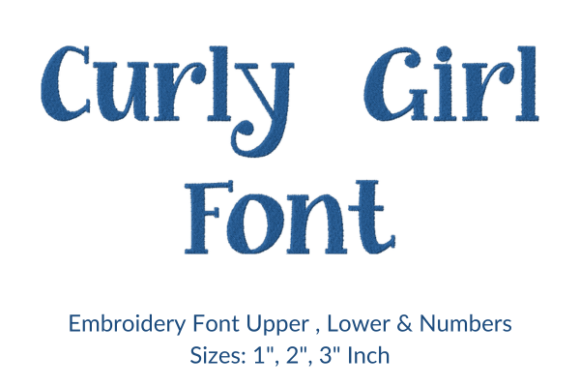 Download Curly Girl Fonts Embroidery Design - Design Collection