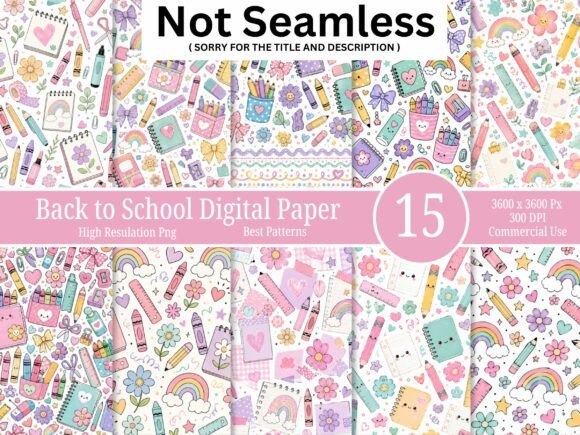 Download Cute Back to School Digital Paper Bundle - Bundle Collection