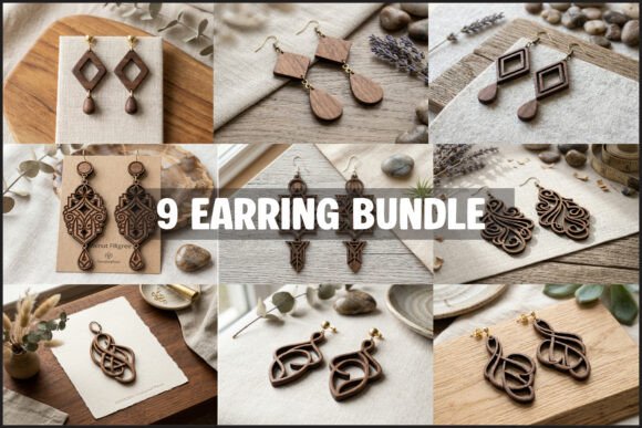 Download 9 Wooden Earring SVG Bundle - Bundle Collection