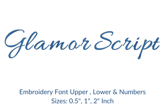 Download Glamor Script Fonts Embroidery Design - Design Collection