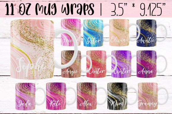Download Marble Glitter 11 Oz Mug Wraps,15 Colors - Premium Resources