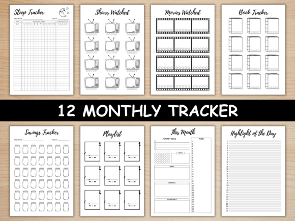 Download Monthly Trackers Bundle, Digital Planner - Bundle Collection