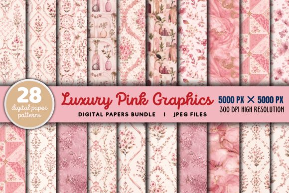 Download Luxury Pink Digital Paper Bundle - Bundle Collection