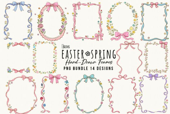 Download Easter Spring Hand-Drawn Frame Bundle - Bundle Collection